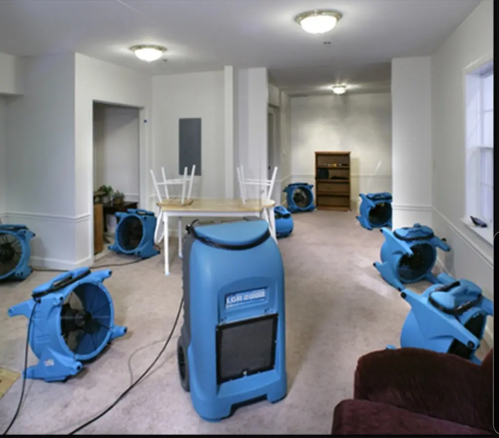 Air movers and dehumidifier setup for Water Damage Restoration in Wailua Homesteads
